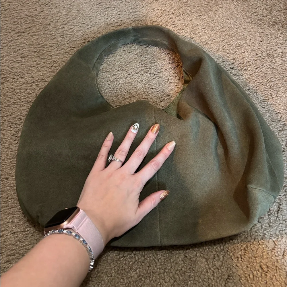 Genuine Leather Green Hobo Shoulder Bag - Picture 4 of 7